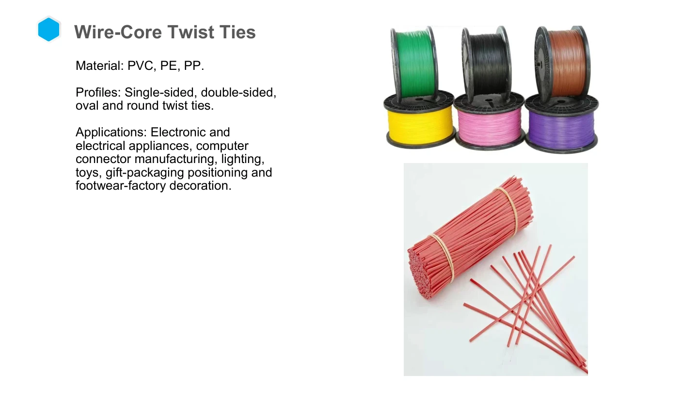 NF English catalog, page 12: Wire-core twist ties