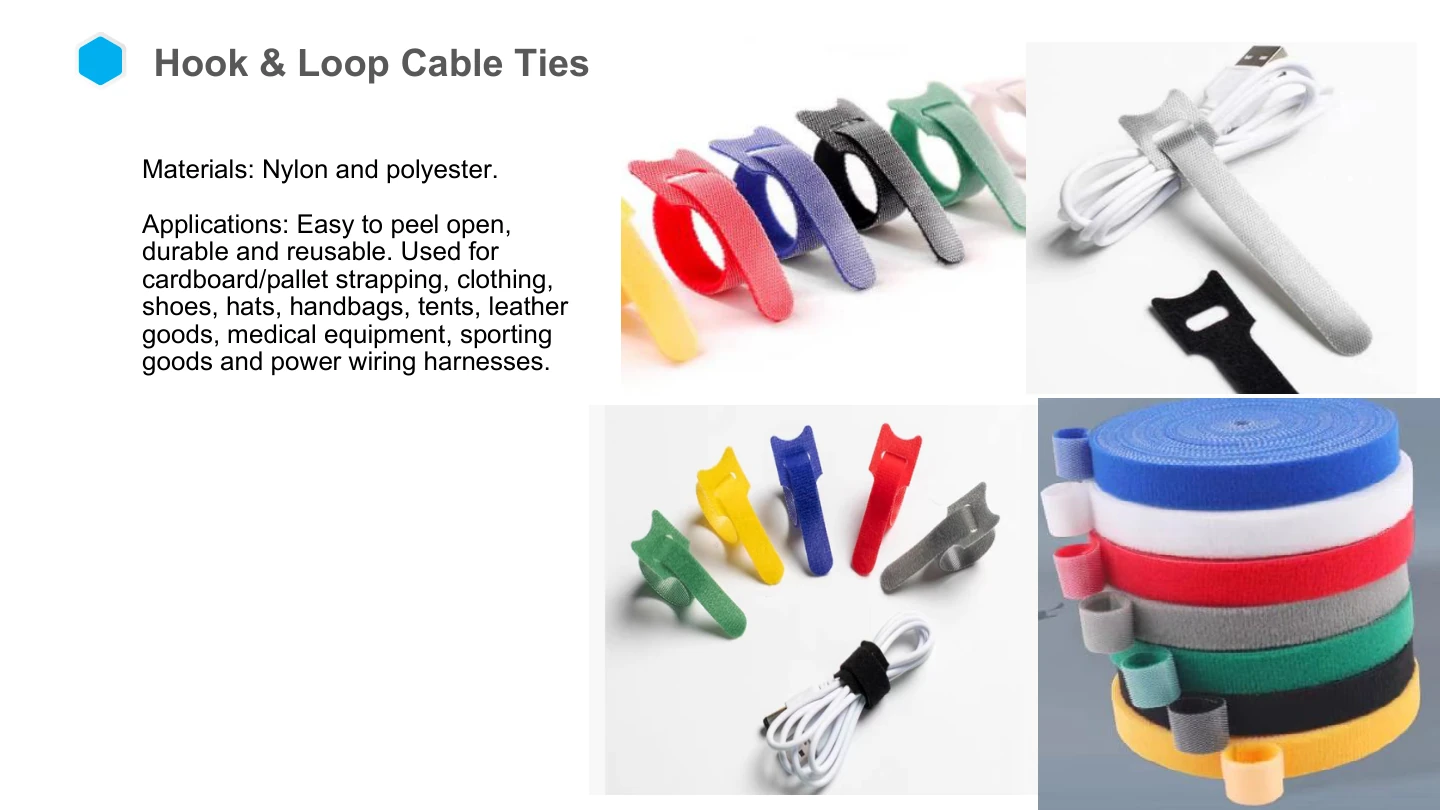 NF English catalog, page 18: Hook and loop cable ties