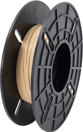 Side view of an NF kraft paper twist tie reel
