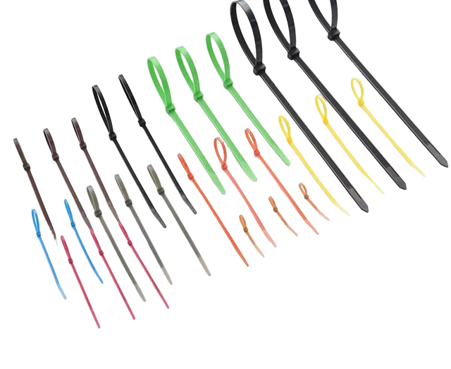Colored NF nylon cable ties in multiple sizes