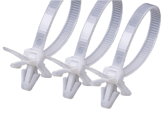 NF push mount cable ties with panel mounting heads